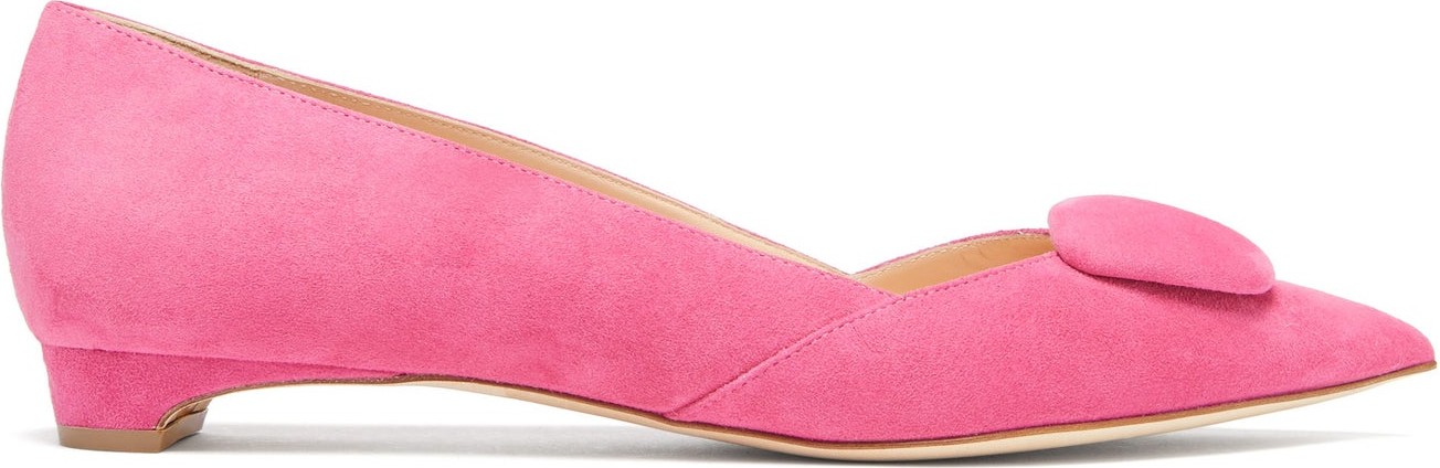 Rupert Sanderson New Aga pebble point-toe suede flats