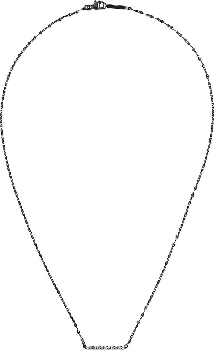 Lana 14k Black Gold Mini Diamond Bar Necklace