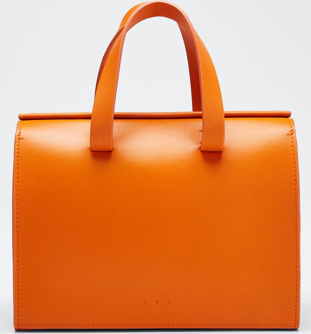 Aesther Ekme Leather New Mini Barrel Satchel Bag  Orange