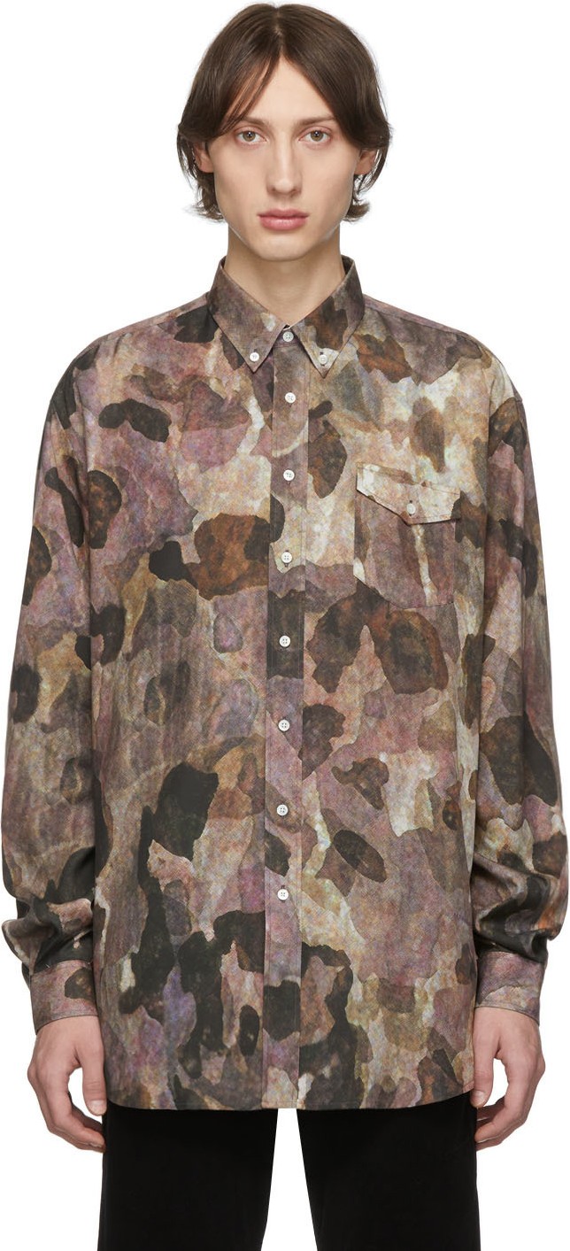 Schnayderman's Burgundy & Black Camo Oversized Shirt