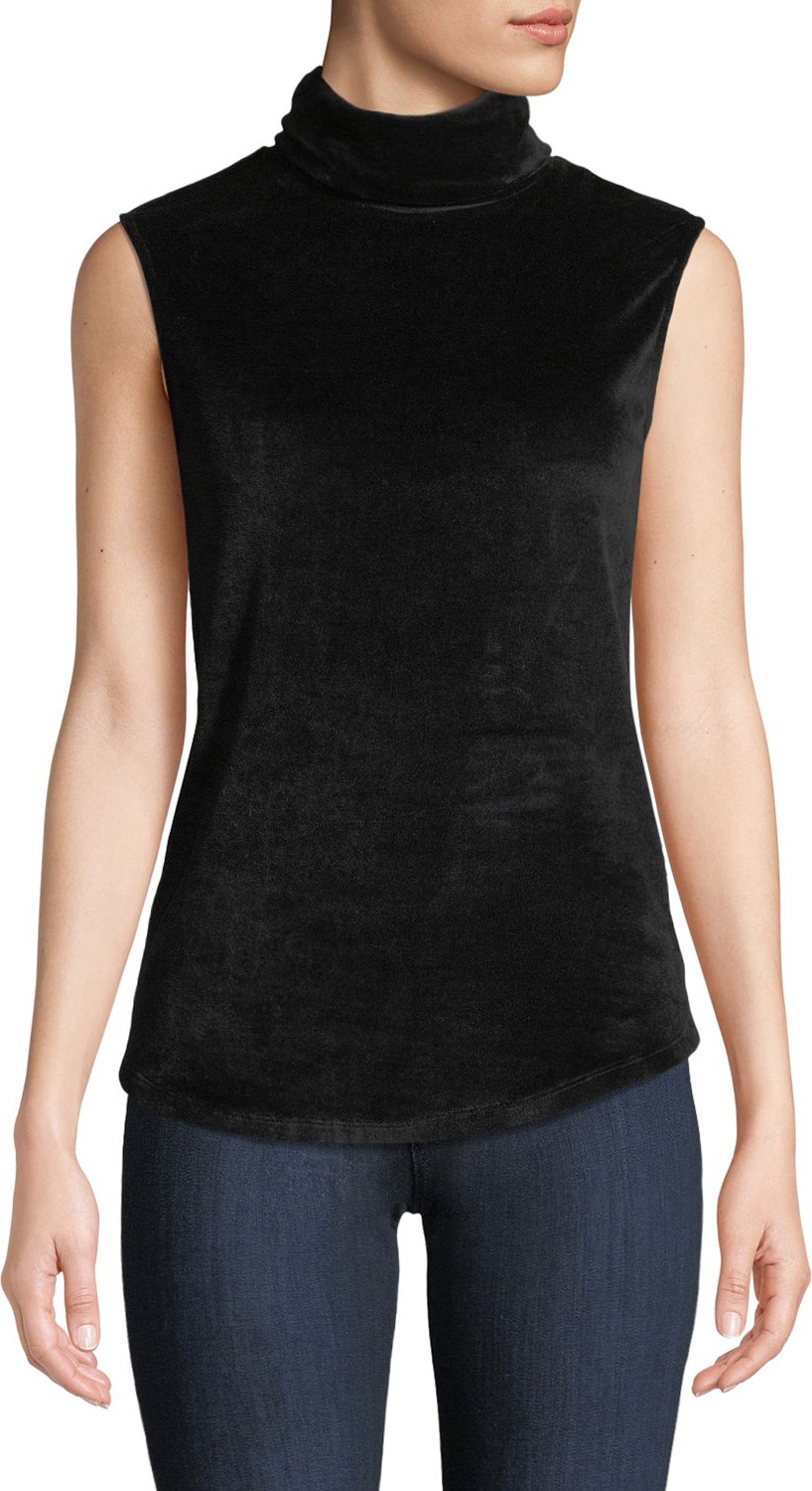 Majestic Sleeveless Velour Turtleneck Top