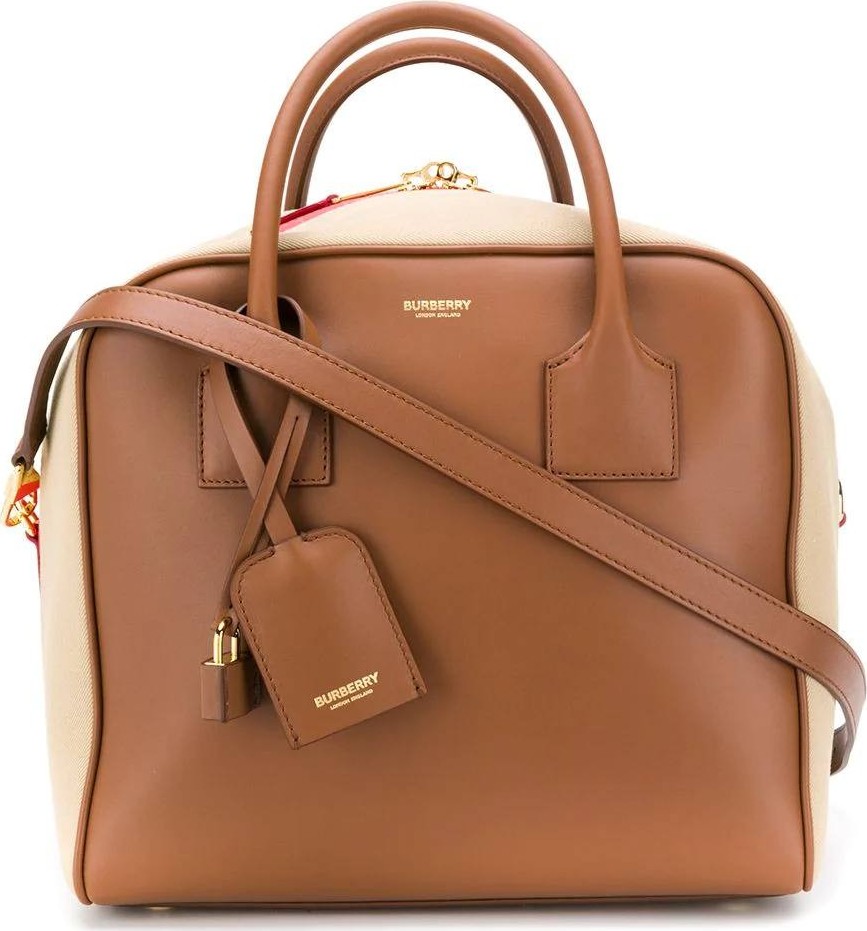 Burberry London England striped detail bowling bag