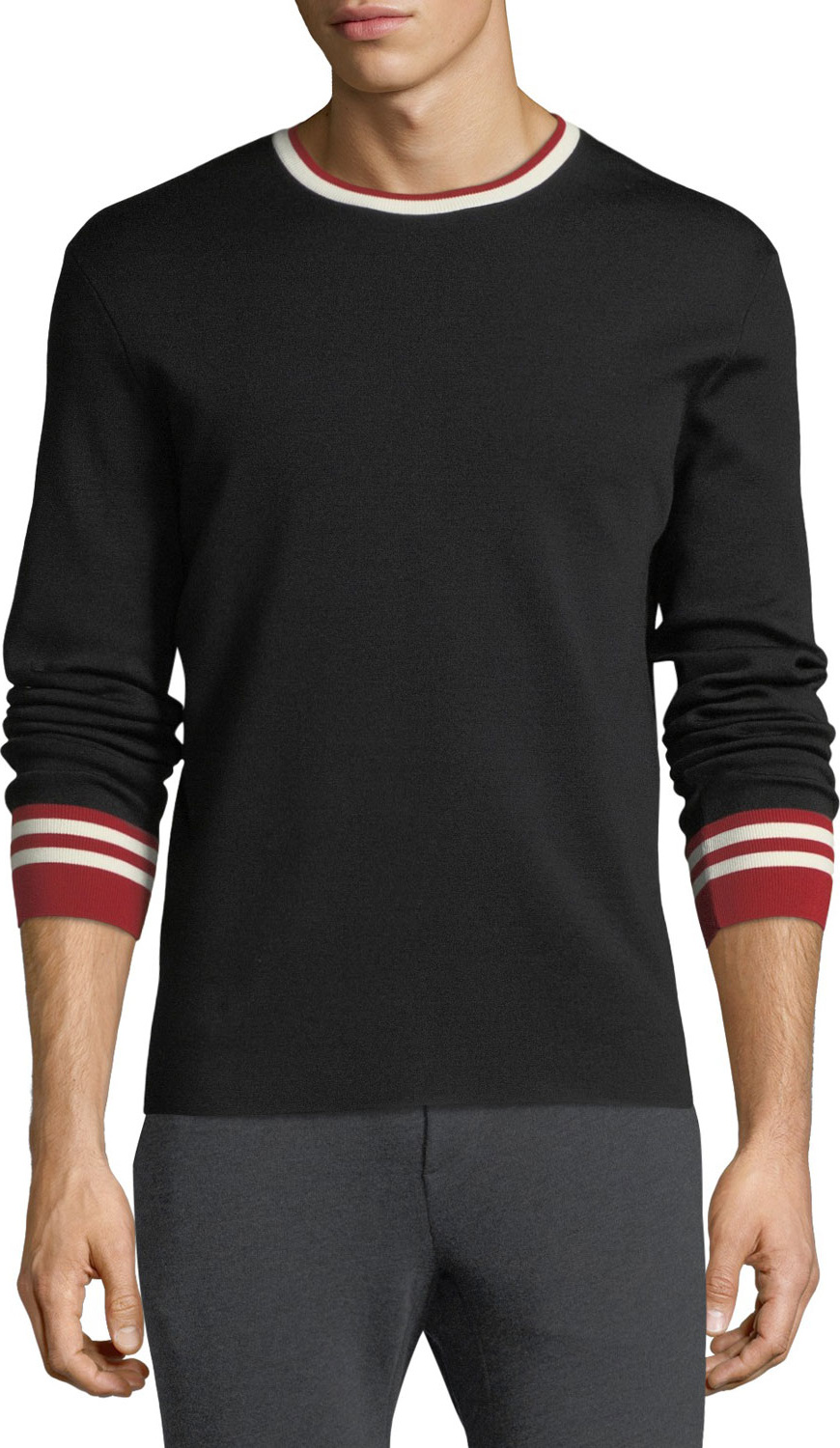Ralph Lauren Contrast-Trim Wool Sweater