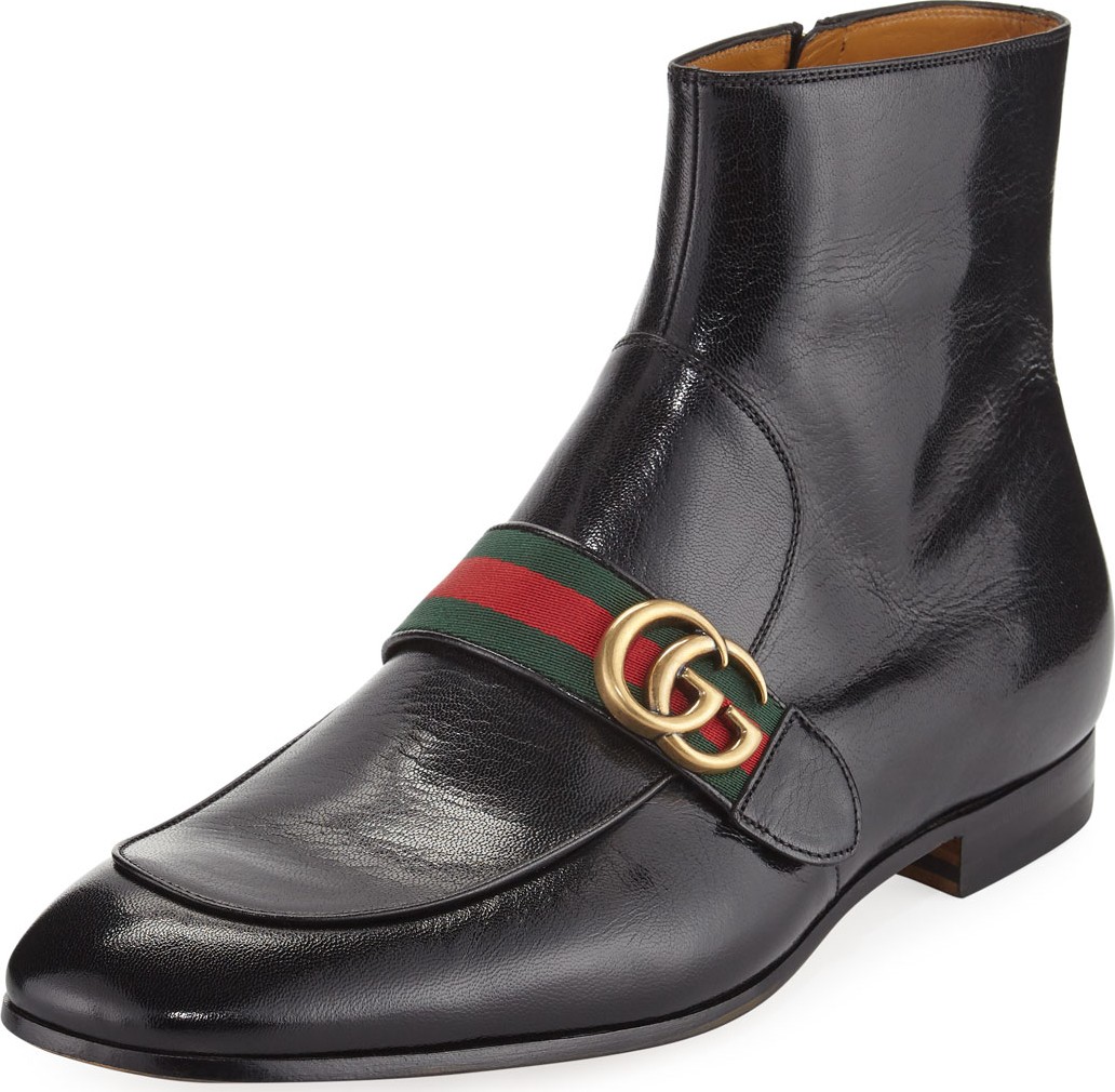 Gucci Donnie Leather Boot with Double G