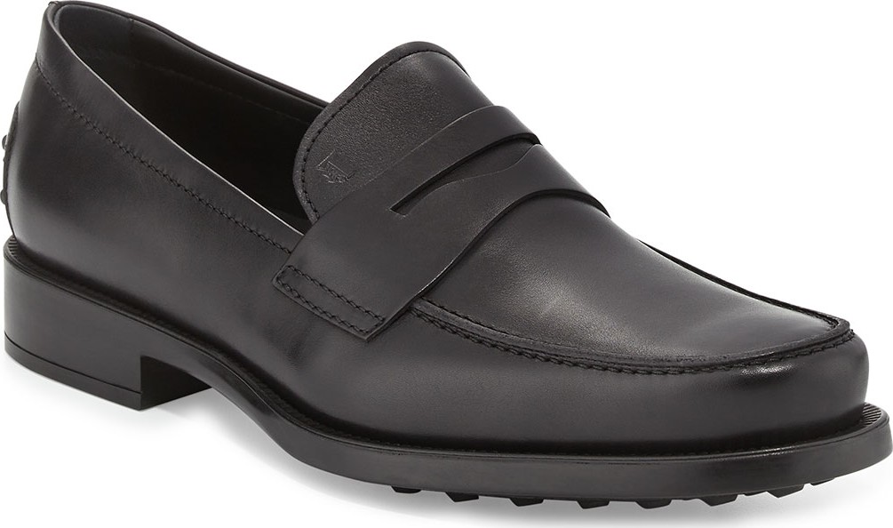 Tod's Boston Leather Penny Loafer, Black