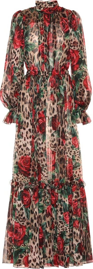 Dolce & Gabbana Printed silk maxi jumpsuit