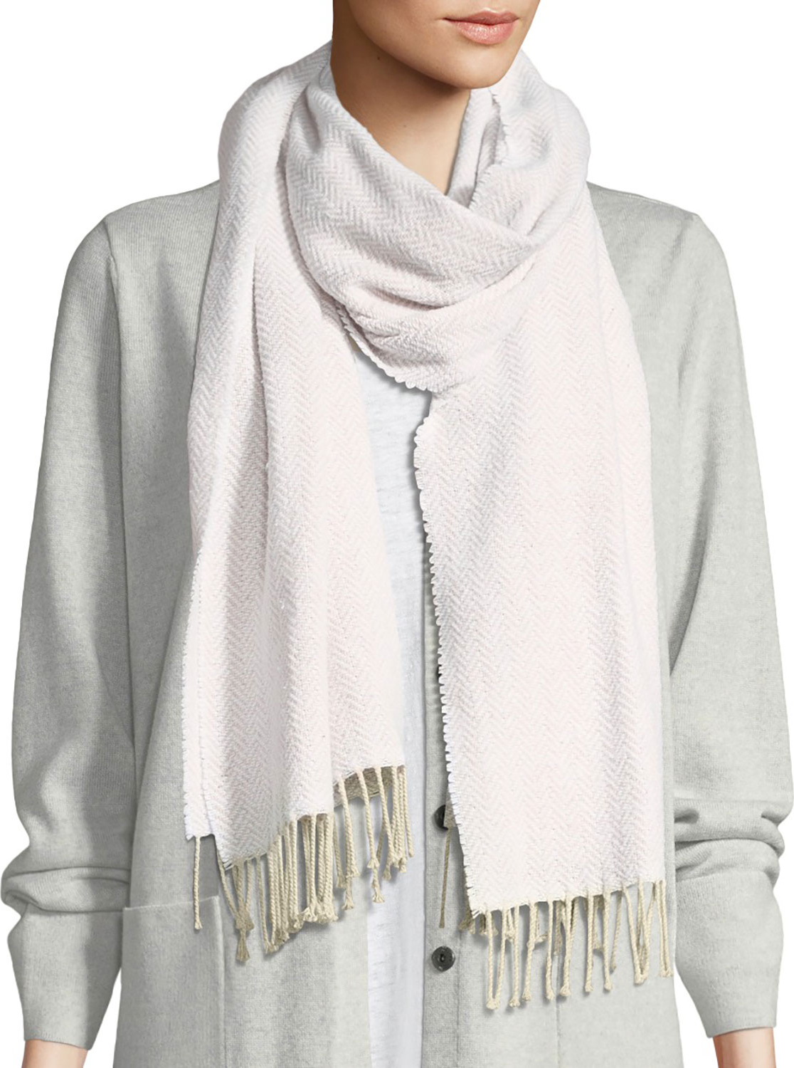 Eileen Fisher Recycled Cotton Herringbone Scarf