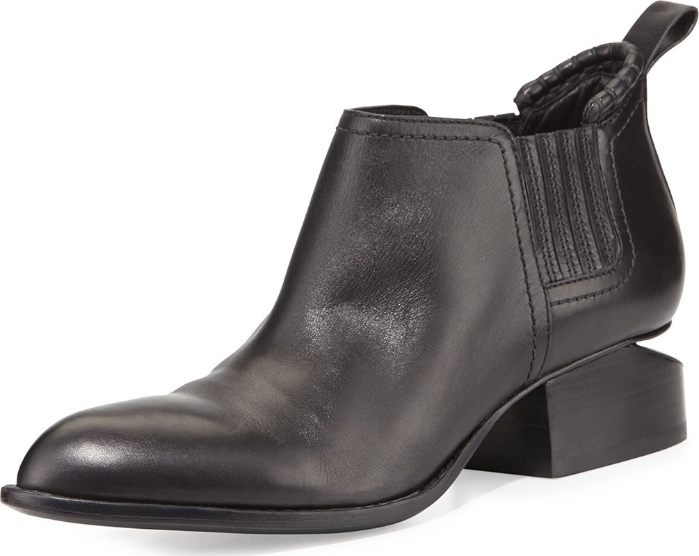 Alexander Wang Kori Leather Tilt-Heel Boots, Black
