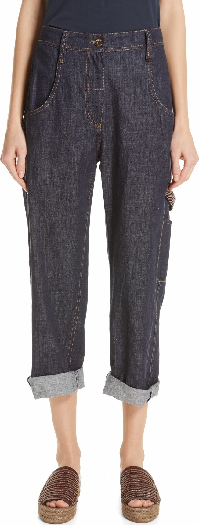 Brunello Cucinelli Crop Carpenter Jeans