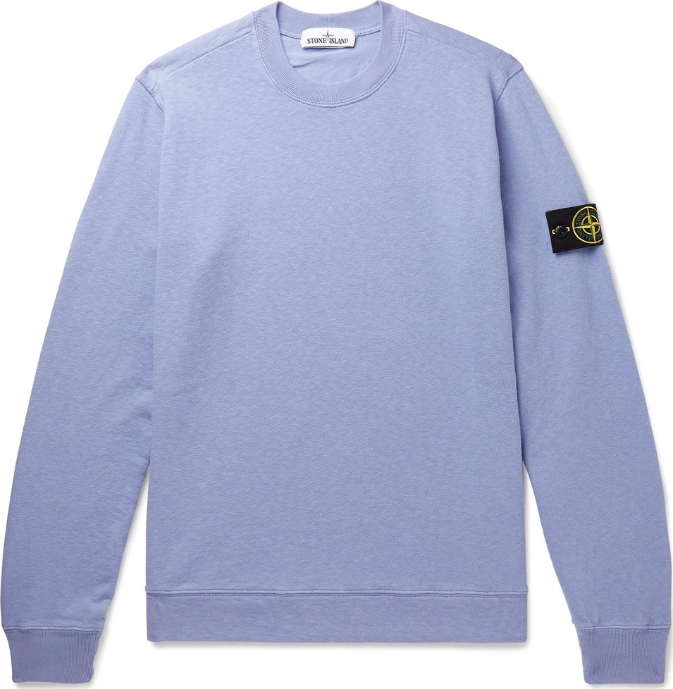Stone Island Logo-Appliquéd Loopback Cotton-Jersey Sweatshirt