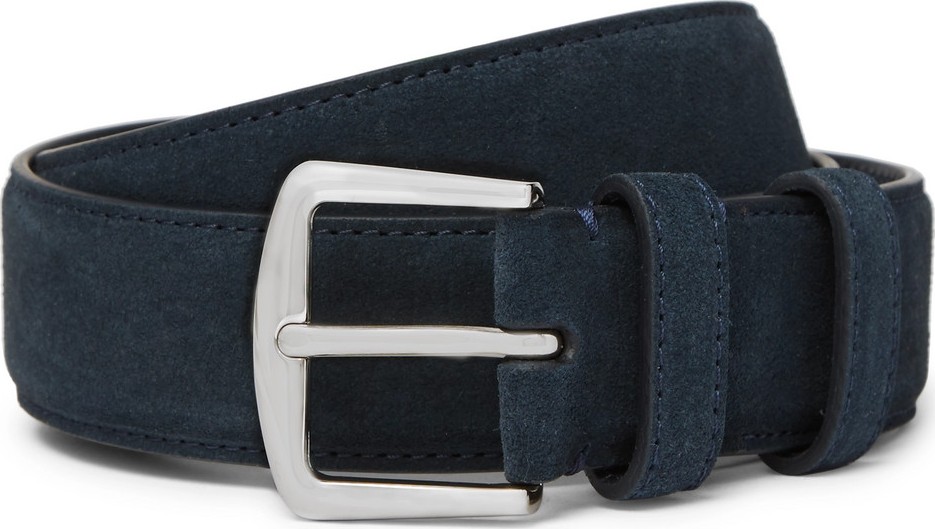 Loro Piana 3.5cm Midnight-Blue Suede Belt