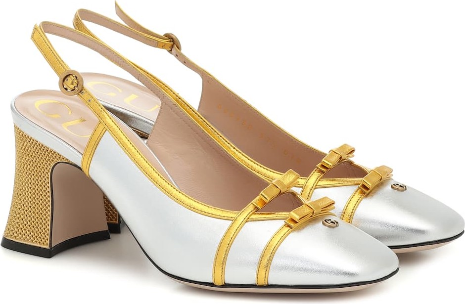 Gucci Alison metallic-leather pumps Gucci Alison metallic-leather pumps