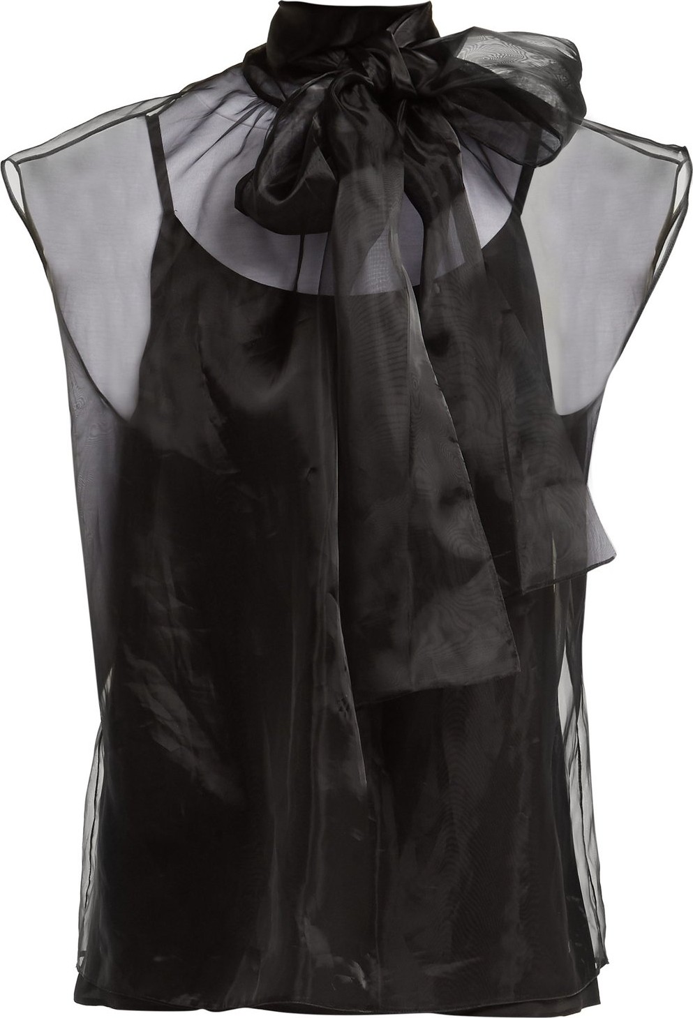 Prada Tie-neck organza top