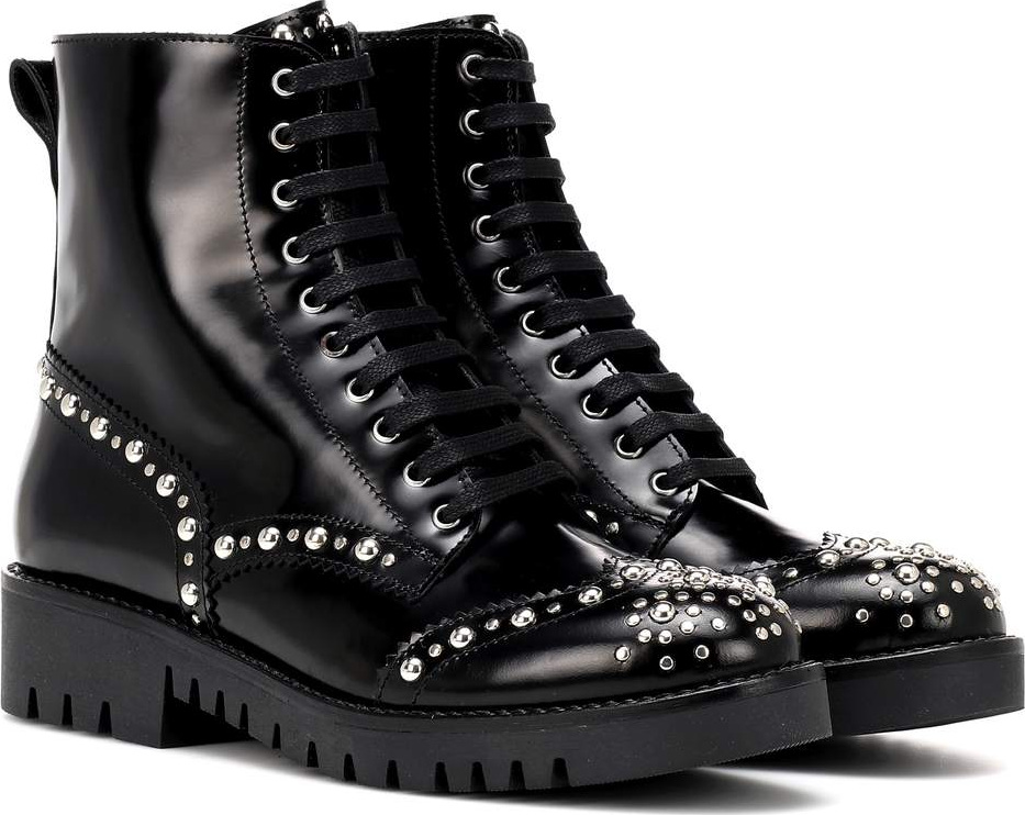 McQ - Alexander McQueen Bess studded leather ankle boots