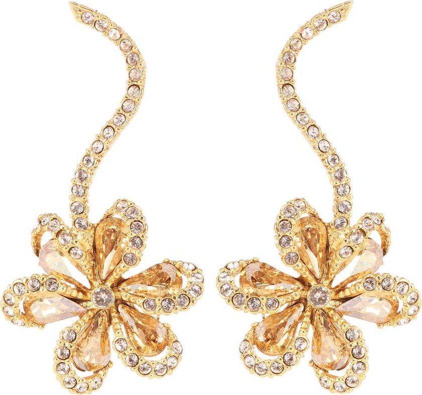 Oscar De La Renta Embellished floral earrings