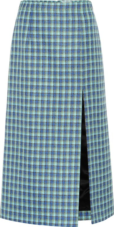 Balenciaga Checked wool pencil skirt