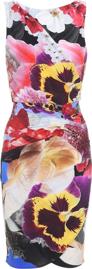 Roberto Cavalli Floral-printed stretch wrap dress