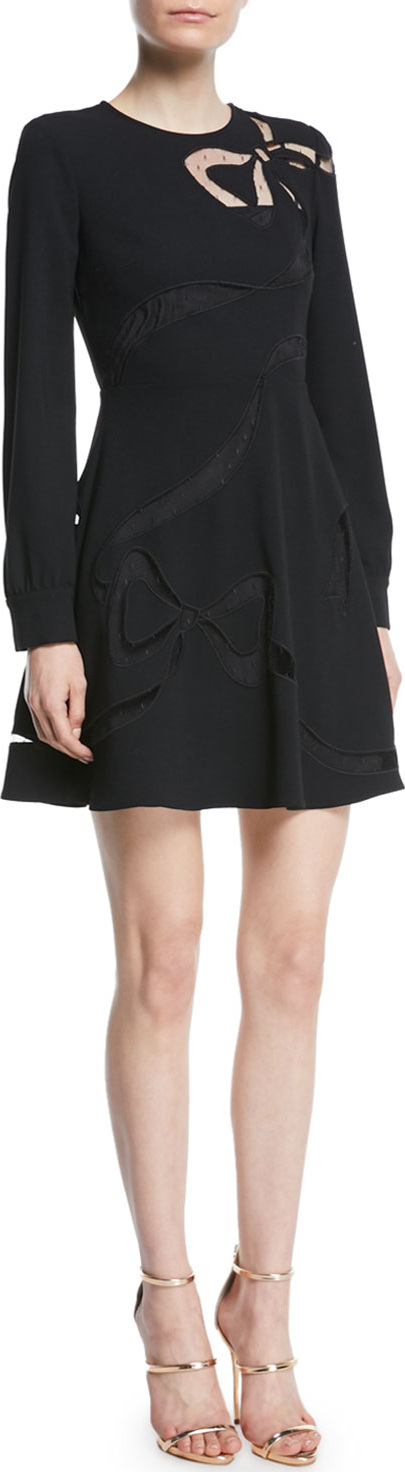 RED Valentino Sable Dress with Cutout Bow Details