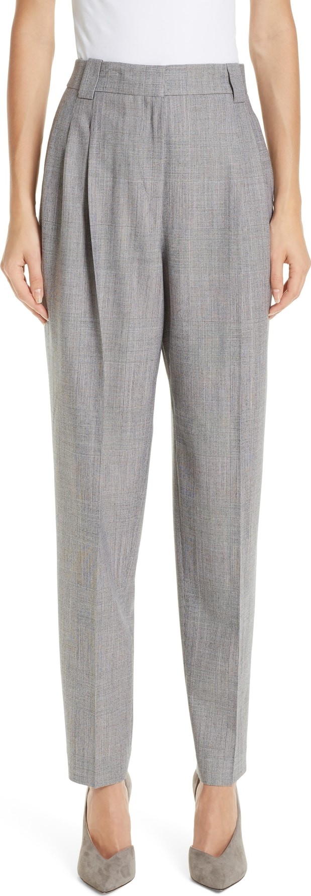 Lafayette 148 New York Vestry Pleated Plaid Pants