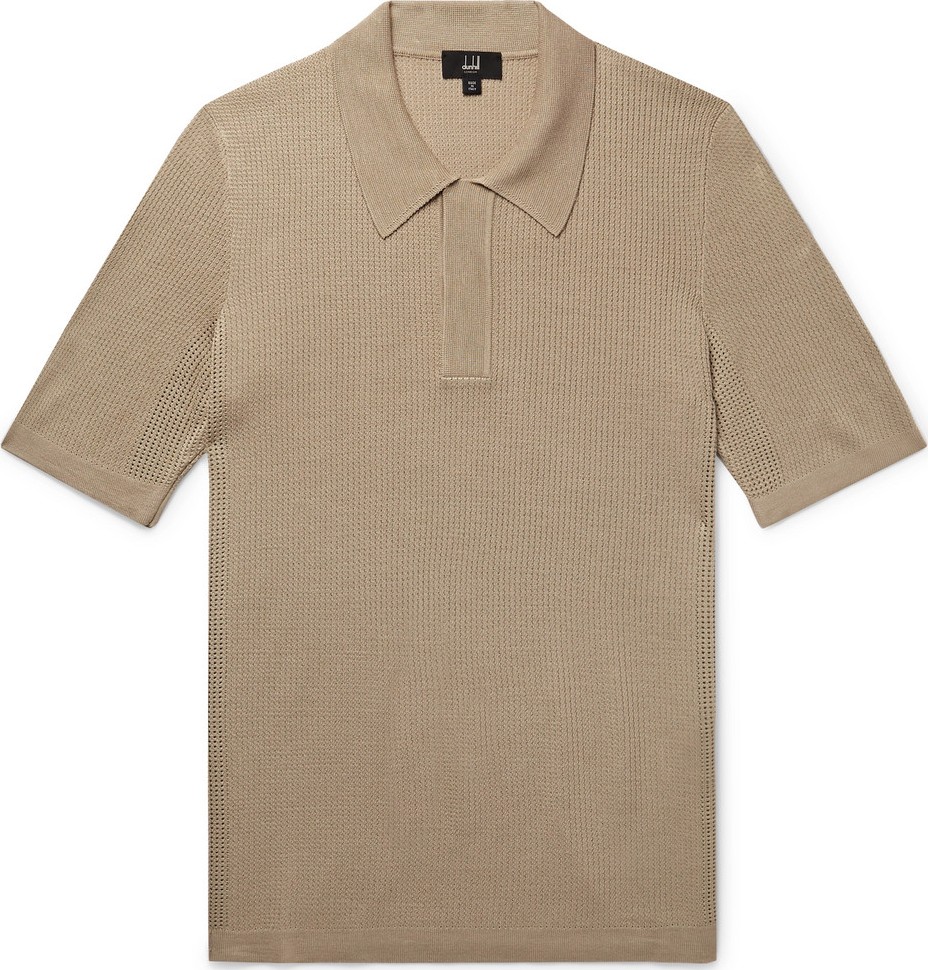Dunhill Tussah Silk-Mesh Polo Shirt
