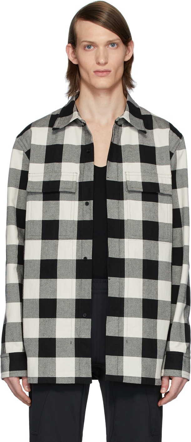 Bottega Veneta Black & White Check Overshirt Bottega Veneta Black & White Check Overshirt