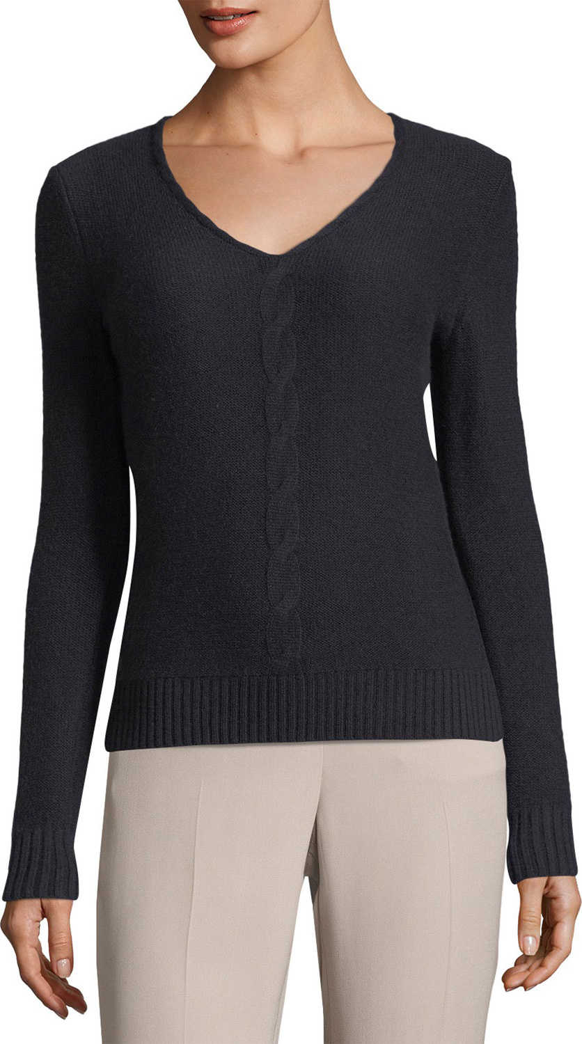 Loro Piana Kimberley Cashmere V-Neck Cable-Knit Sweater