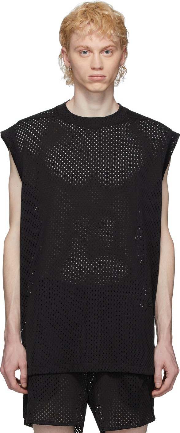 Rick Owens Black Champion Edition Mesh Sleeveless T-Shirt