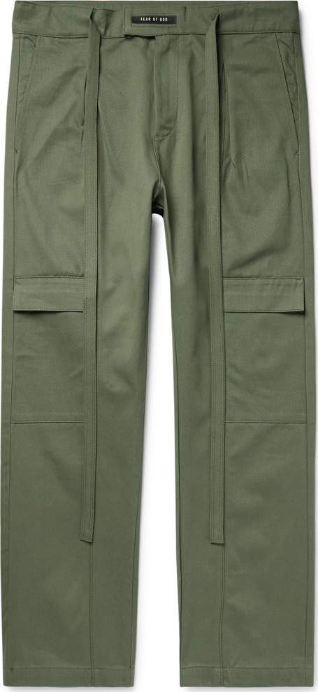 Fear of God Belted Pleated Cotton-Twill Cargo Trousers