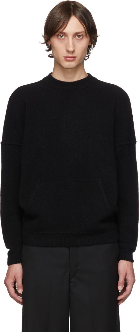 Giorgio Armani Black Cashmere & Silk Kangaroo Pocket Sweater