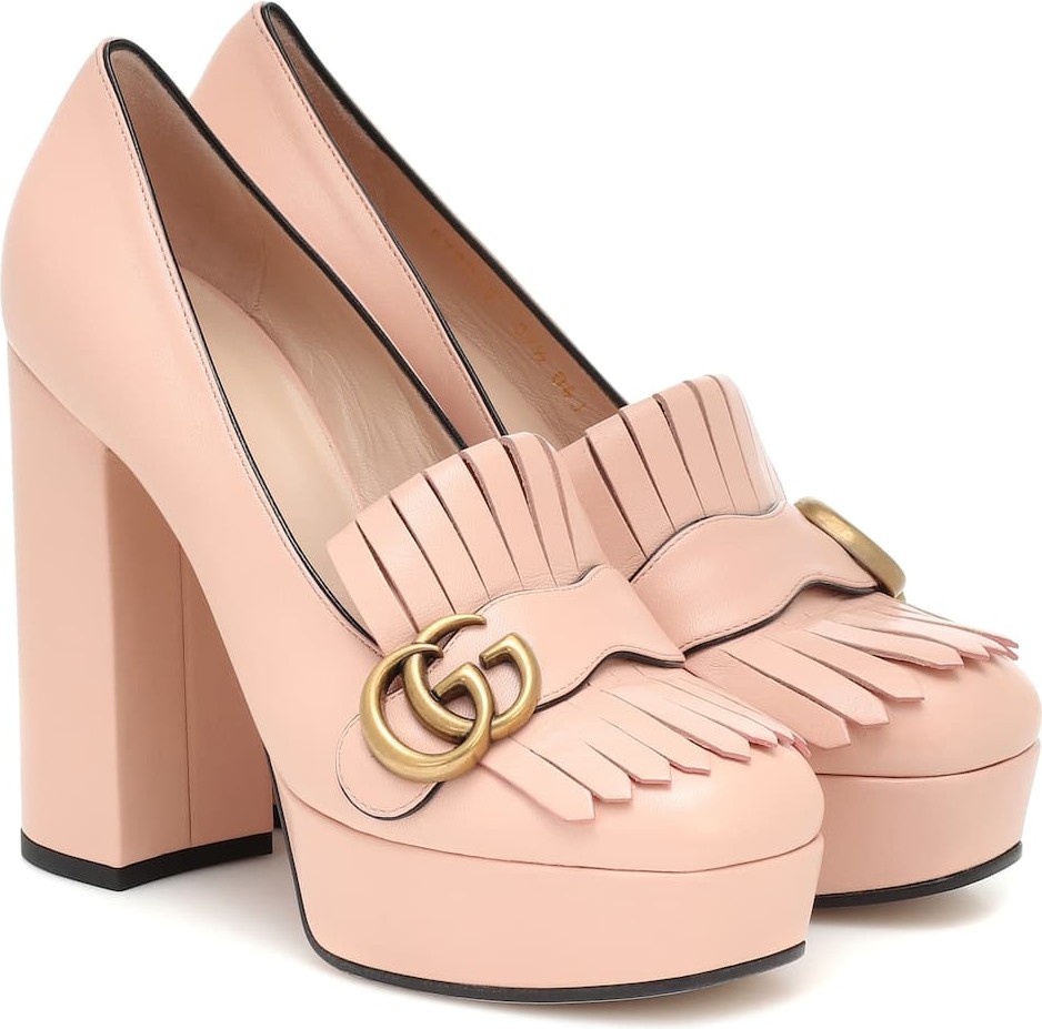 Gucci Marmont leather platform pumps