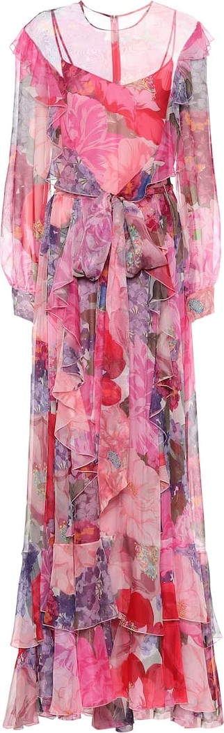 Valentino Floral silk-chiffon gown