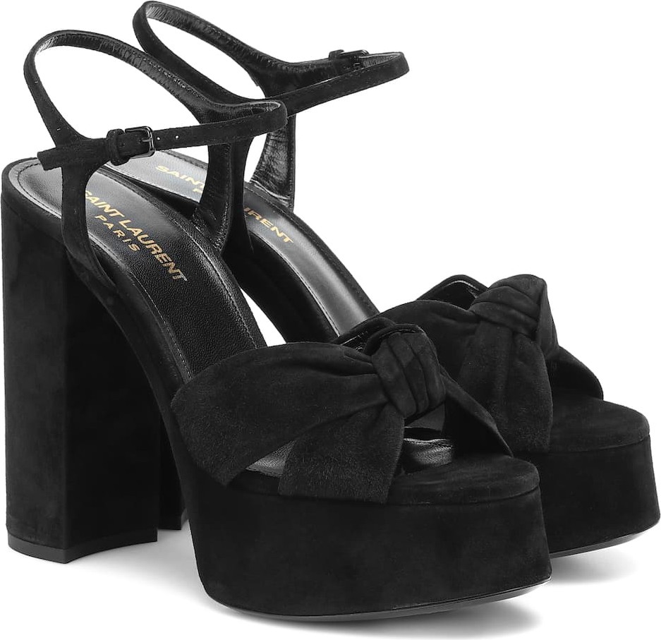 Saint Laurent Bianca 125 suede platform sandals