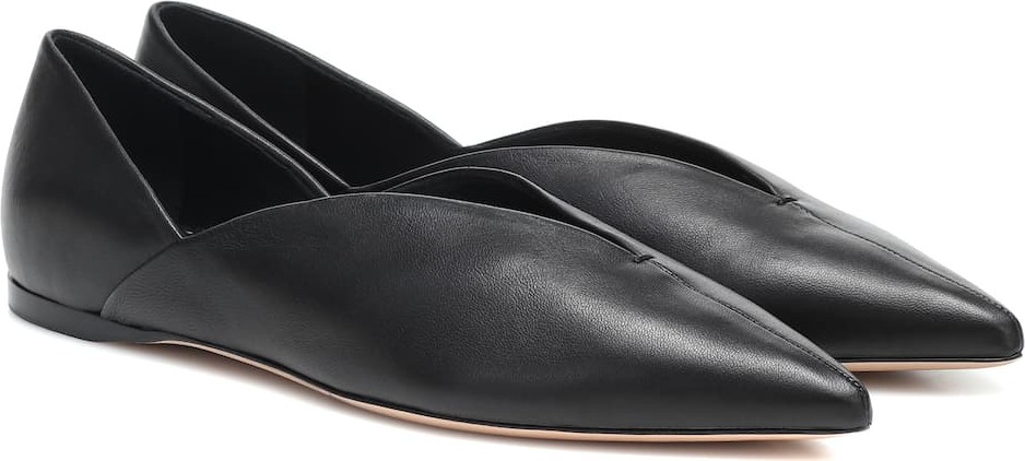 Max Mara Fisher leather ballet flats
