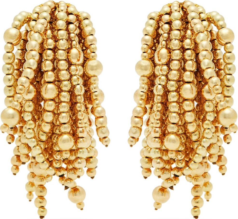 Vanda Jacintho Urchin beaded clip-on earrings