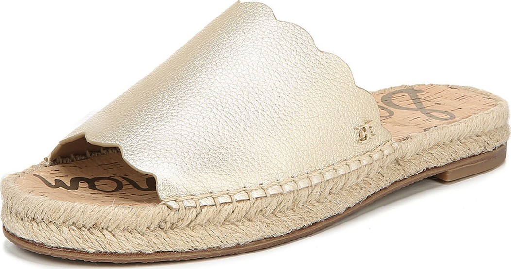 Sam Edelman Andy Metallic Leather Espadrille Slides