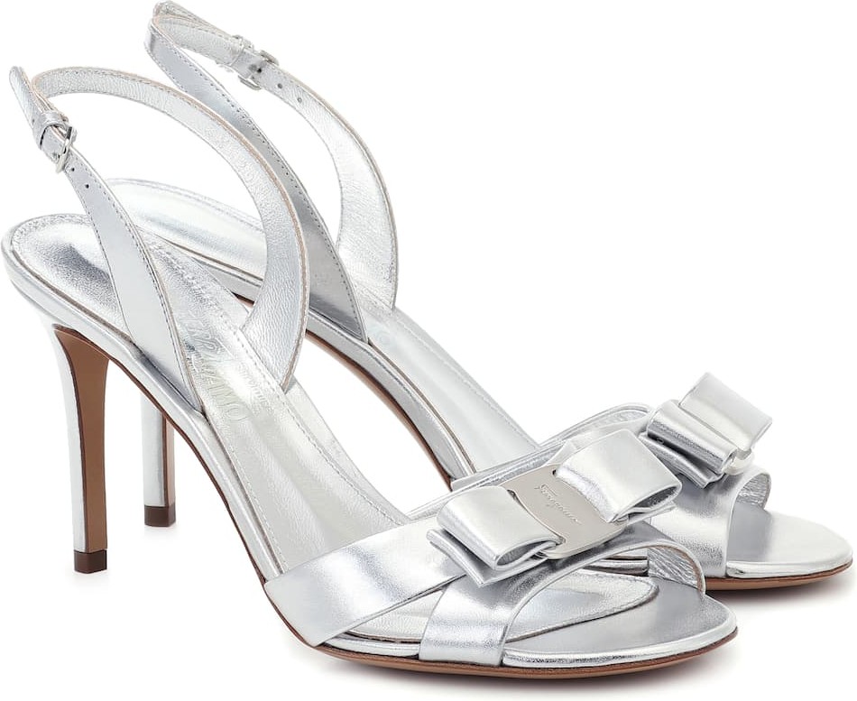 Salvatore Ferragamo Vara metallic leather sandals