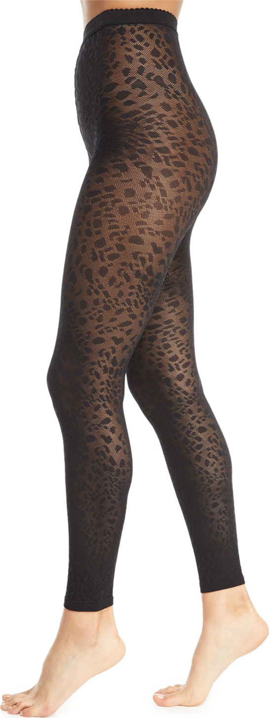 Wolford Avril Leopard-Print Footless Tights