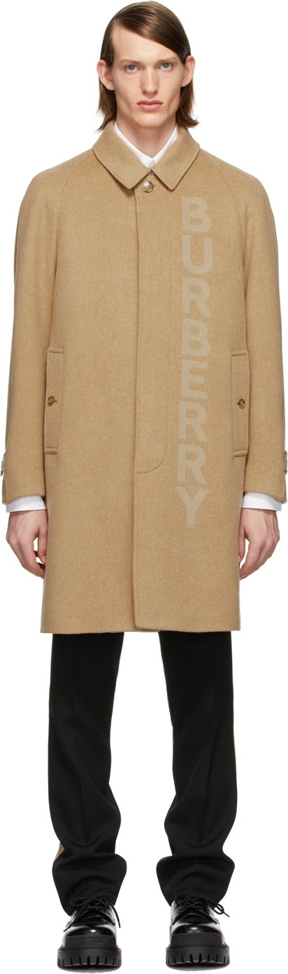 Burberry London England Tan Single Breasted Coat