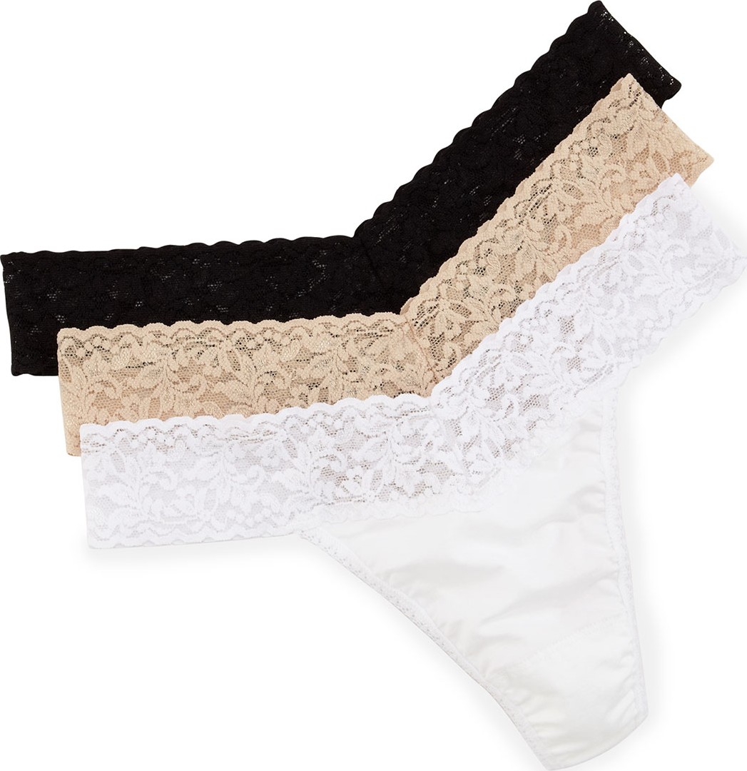 Hanky Panky Three-Pack Original-Rise Organic Cotton Thongs