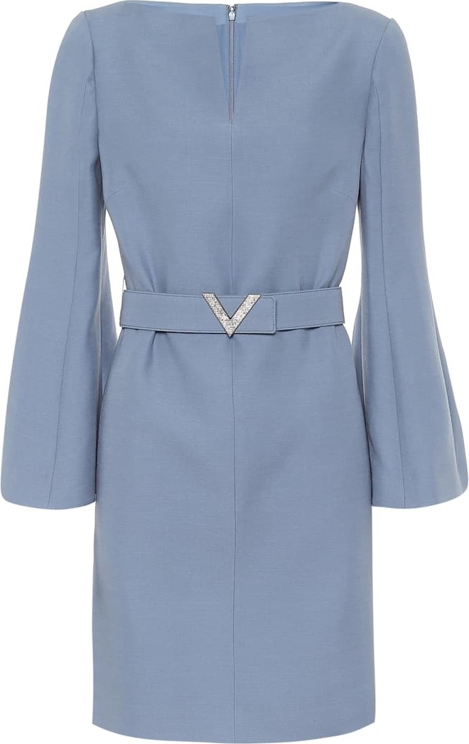 Valentino Belted wool and silk minidress