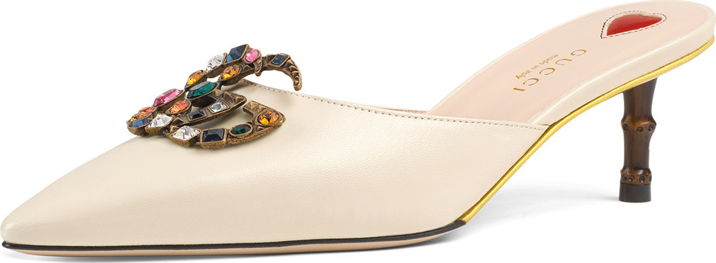 Gucci Unia Leather Embellished Mule