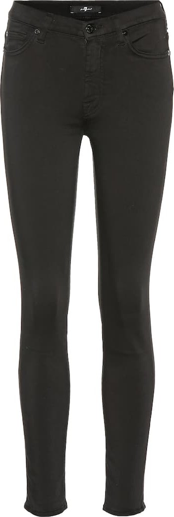 7 For All Mankind Cropped mid-rise skinny jeans