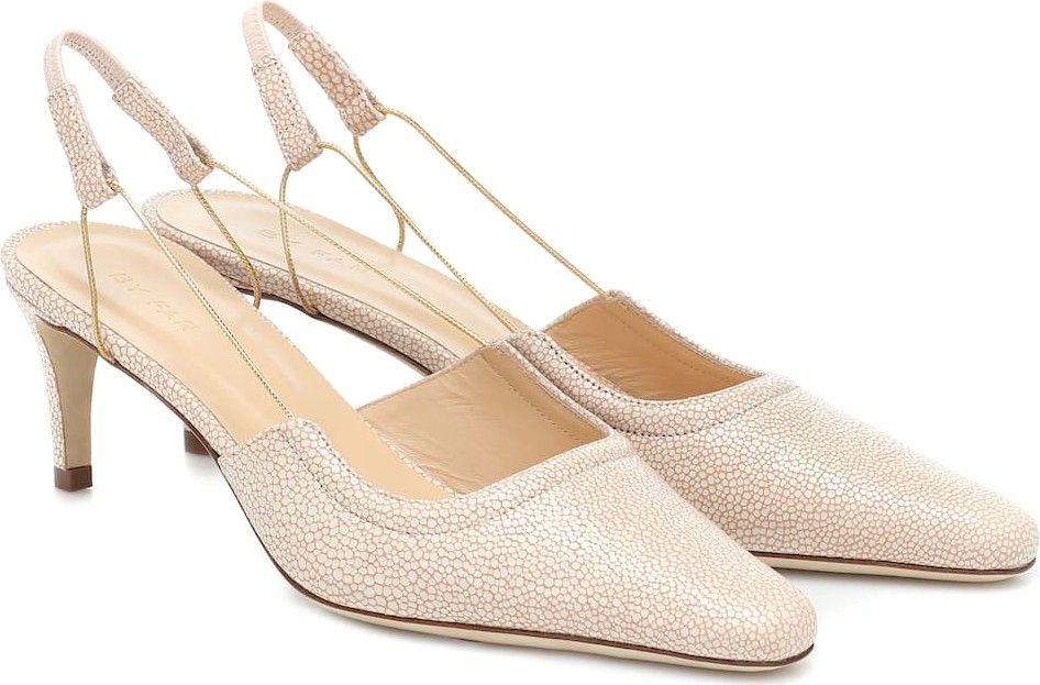 By Far Gabriela printed leather pumps