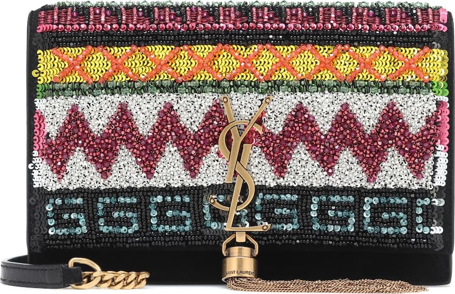 Saint Laurent Kate embellished leather shoulder bag