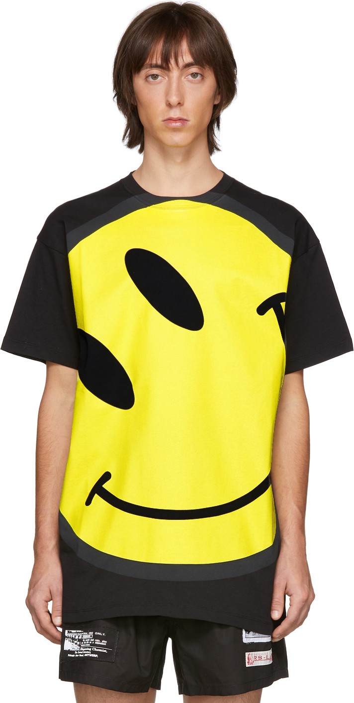 Raf Simons Black Smiley Oversized T-Shirt