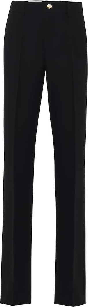 Gucci High-rise flared silk and wool pants