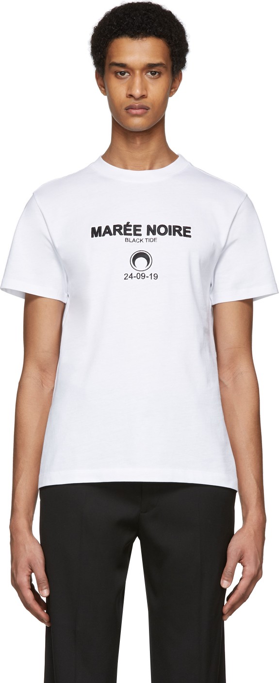 Marine Serre White 'Marée Noire' T-Shirt
