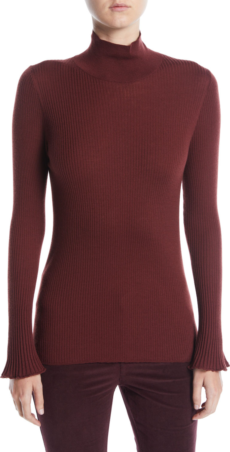 Lafayette 148 New York Fine-Gauge Wool Turtleneck Sweater