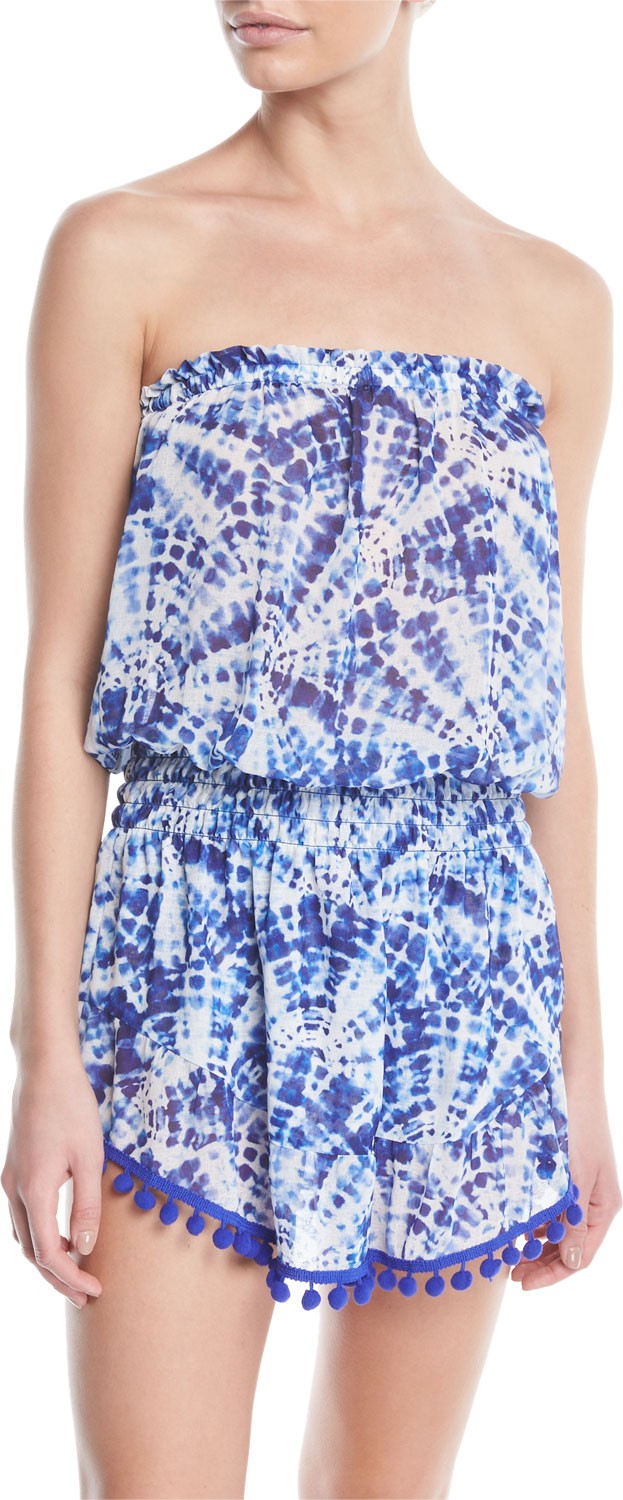 Ramy Brook Marcie Printed Strapless Coverup Dress