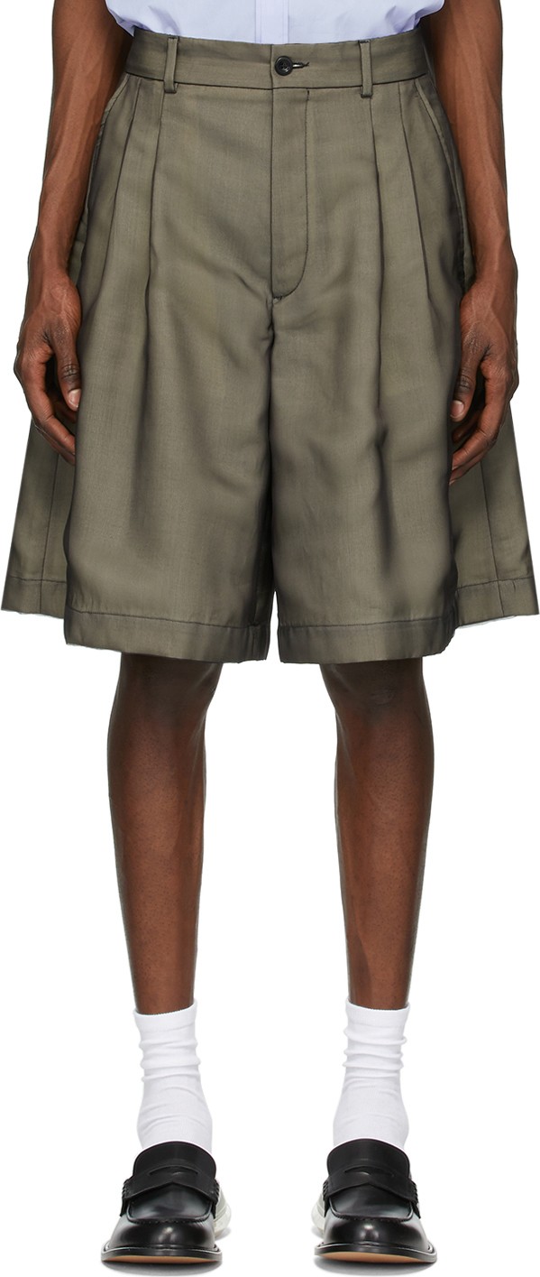 Maison Margiela Beige Wool & Silk Shorts